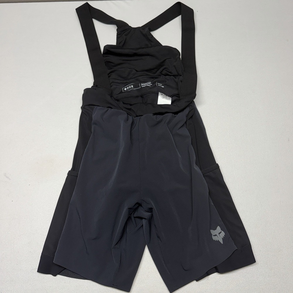 Fox Ascent Flexair Men's L Large Cargo Bib Shorts Black Padded Road Bike Cycling